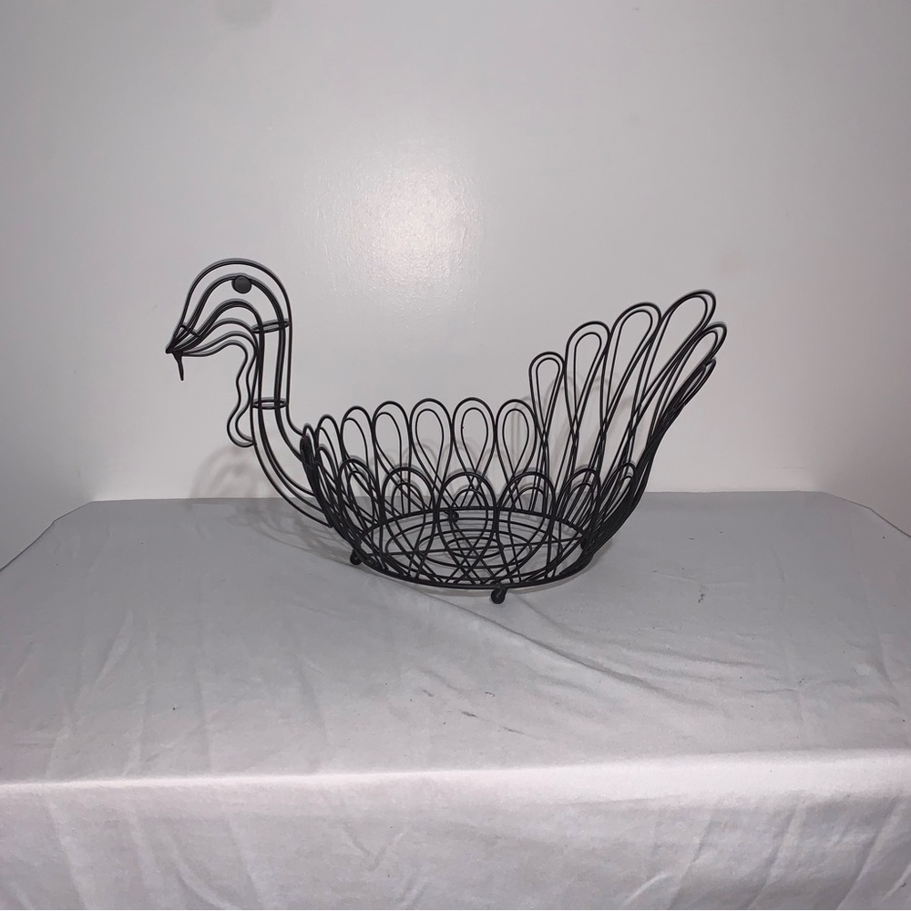 Turkey Shape Metal Wire Basket for Fruit Bread Rolls Farmhouse Fall Decor Large